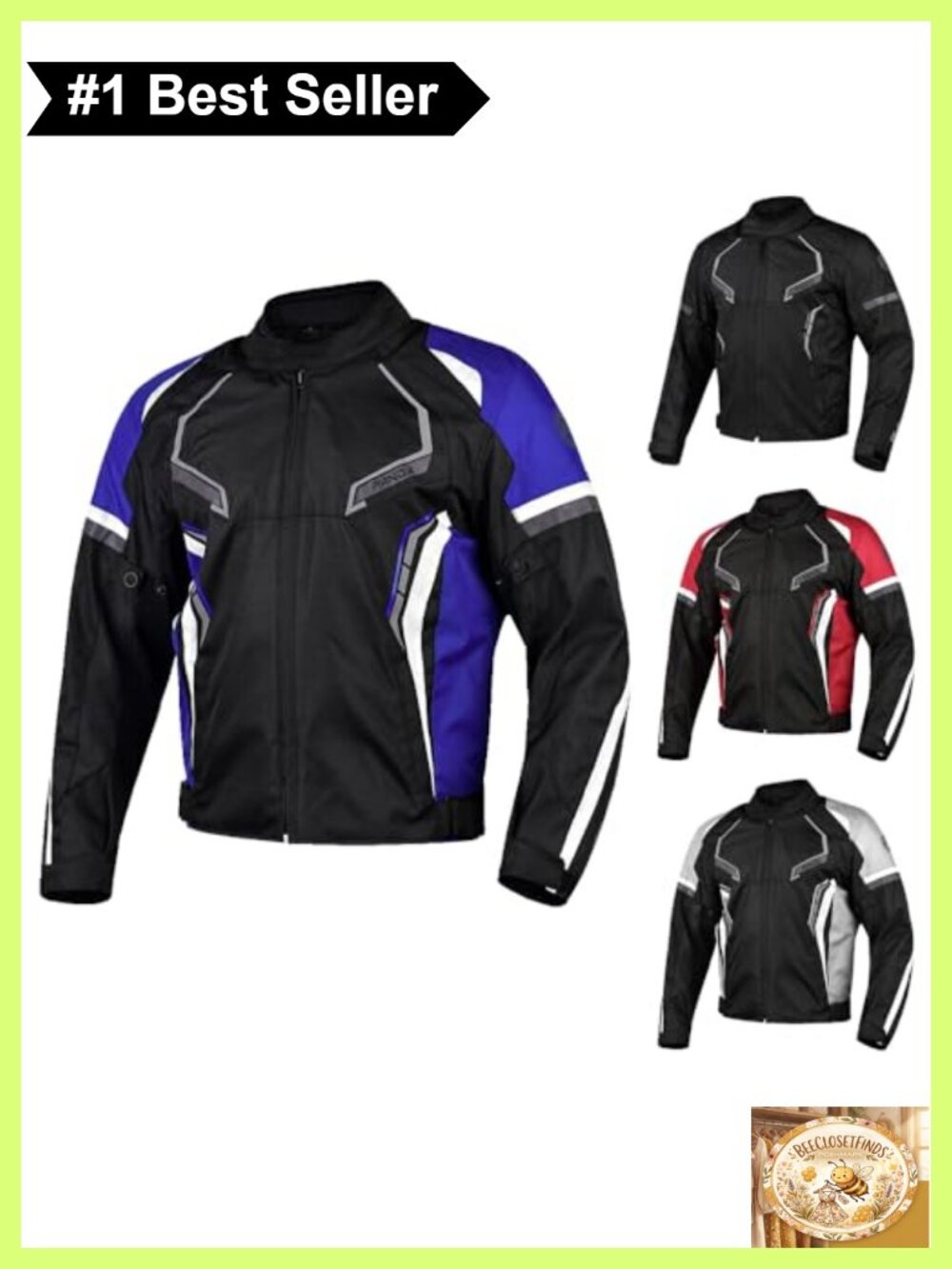 Motorcycle Jacket CE Armored 600D Cordura All Season Ventilated